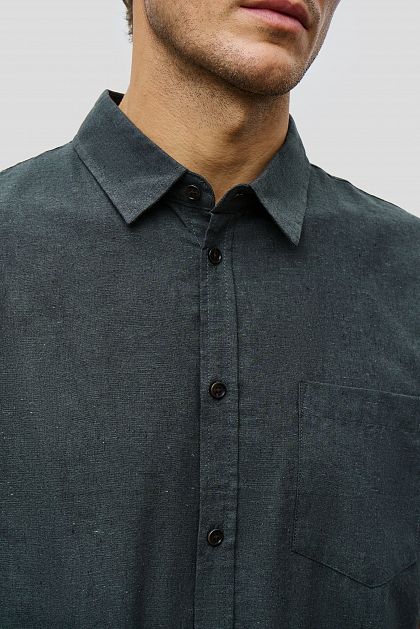 Рубашка из смесового льна Баон Baon B681202