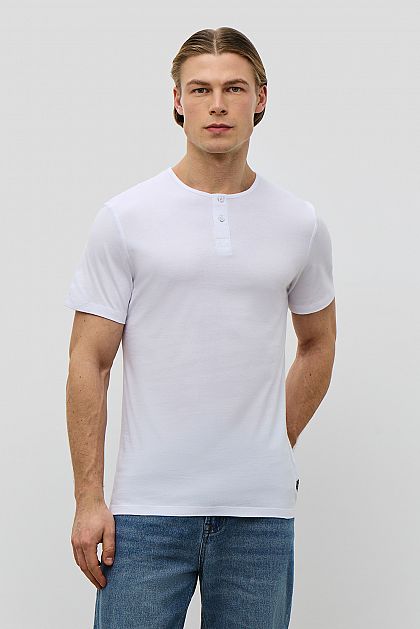 Базовая футболка с воротником-хенли REGULAR FIT B731205