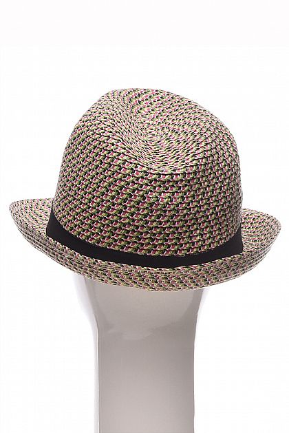Шляпа с разноцветным плетением B849001