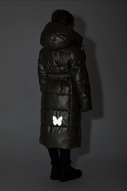 Блестящее пальто (эко пух) для девочки BK041807