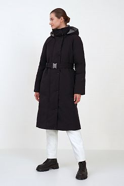 Baon, Пуховое пальто из комбинированных материалов B0223503, BLACK