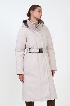 Baon, Пуховое пальто из комбинированных материалов B0223503, MOONBEAM