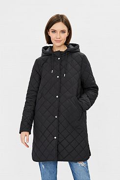 Baon, Стёганое пальто с капюшоном B031039, BLACK