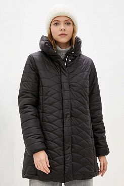 Baon, Стёганое пальто-трапеция B031517, BLACK