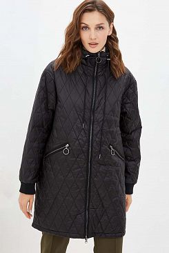 Baon, Пальто с оригинальной простёжкой B031520, BLACK