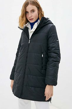 Baon, Базовое пальто с капюшоном B031701, BLACK