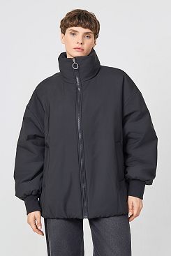 Baon, Объёмная куртка на молнии B0323513, BLACK