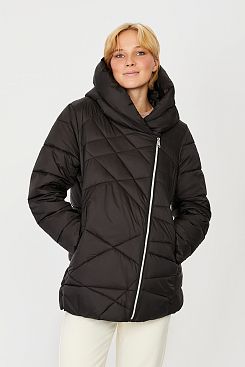 Baon, Куртка с асимметричной застёжкой (эко пух)  B041528, BLACK