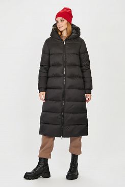 Baon, Пальто с капюшоном (эко пух)  B041531, BLACK