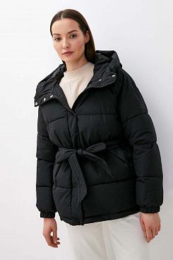 Baon, Куртка-оверсайз с поясом B0422008, BLACK