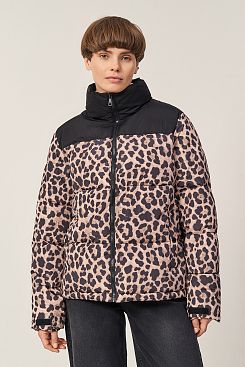Baon, Леопардовая куртка с экопухом B0423528, BEIGEBLACKPRINTED