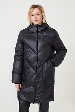 Baon, Пальто с экопухом B0723509, BLACK