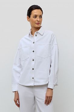 Baon, Хлопковая джинсовая куртка свободного кроя  B1223008, WHITE