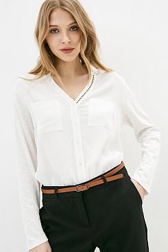 Baon, Рубашка с трикотажной спинкой B171039, COLDMILK
