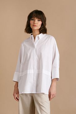 Baon, Свободная рубашка из хлопка B1722016, WHITE
