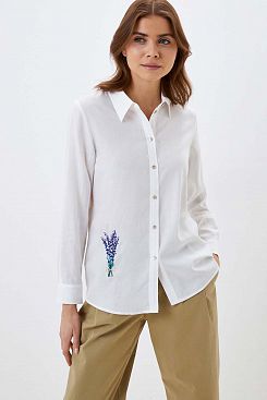 Baon, Льняная рубашка с вышивкой 
