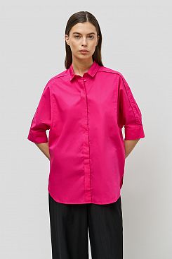 Baon, Хлопковая блузка с объёмными рукавами B191043, RADISH