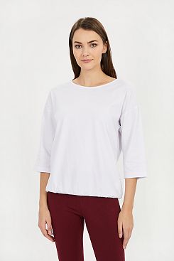 Baon, Базовая футболка с эластичной сборкой B231209, WHITE