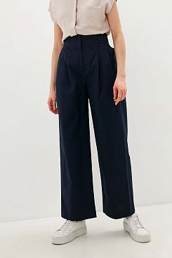 Baon, Высокие брюки со складками B2922007, DARKNAVY