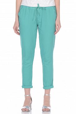 Baon, Яркие брюки из смесового льна B298041, PALEEMERALD