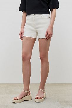Baon, Короткие джинсовые шорты с необработанным краем B3223027, WHITEDENIM