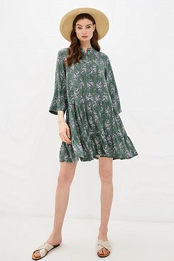 Baon, Платье-рубашка из вискозы B451005, DEEPHERBAGEPRINTED