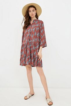 Baon, Платье-рубашка из вискозы B451005, SEQUOIAPRINTED