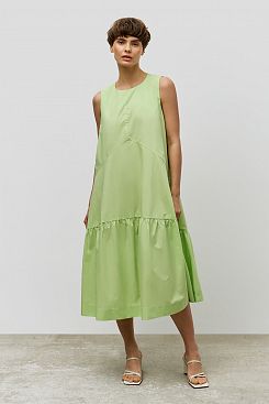 Baon, Хлопковое платье с воланом B451097, SUNNYLIME
