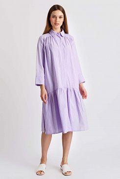 Baon, Платье-рубашка со складками B4522003, PALEVIOLASTRIPED