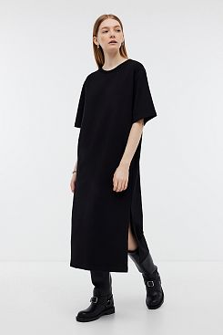 Baon, Платье-футболка из футера B4522028, BLACK