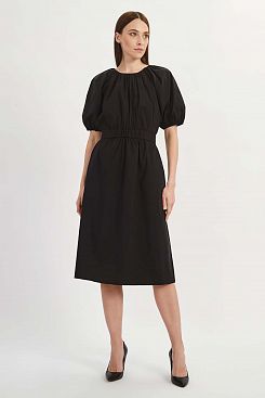 Baon, Платье с вшитым поясом B4522029, BLACK