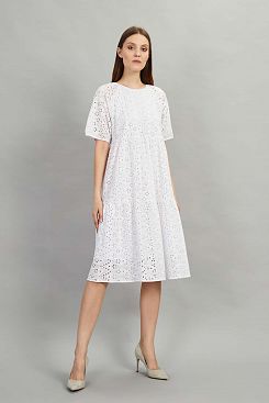 Baon, Платье из хлопкового шитья B4522048, WHITE
