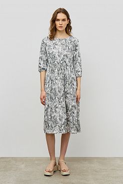 Baon, Платье из вискозы с принтом B4522099, WHITEPRINTED
