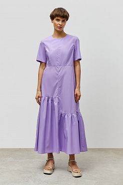 Baon, Хлопковое асимметричное платье  B4523024, VIOLA