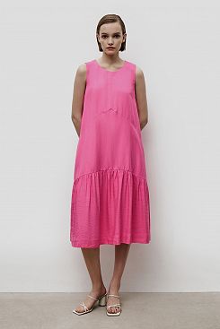 Baon, Льняное платье-трапеция без рукавов B4523048, AZALEAPINK