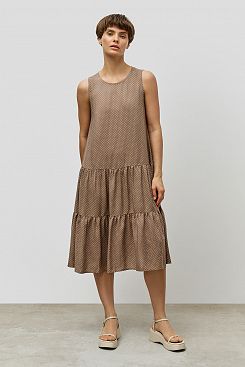 Baon, Ярусное платье из вискозы без рукавов B4523084, CAFEAULAITPRINTED
