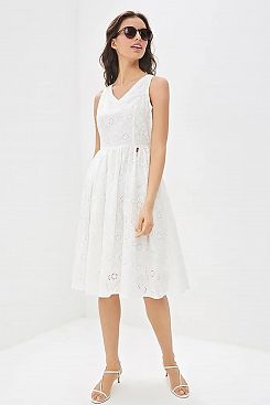 Baon, Платье из кружевного шитья B459042, WHITE