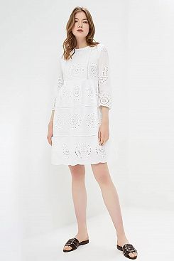 Baon, Платье бэби-долл из кружевного шитья B459043, WHITE
