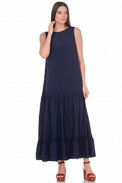 Baon, Длинное свободное платье B459055, DARKNAVY