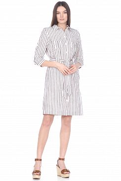 Baon, Платье-рубашка с люрексом B459059, WHITESTRIPED