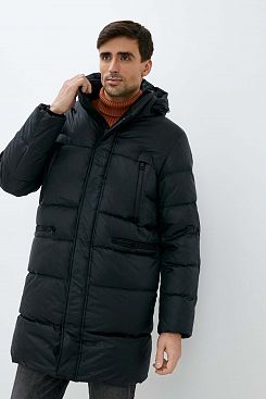 Baon, Пуховое пальто с капюшоном  B501541, BLACK