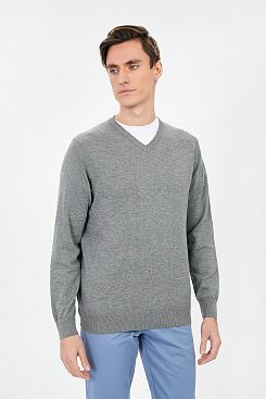 Baon, Базовый пуловер с хлопком B631201, DEEPGREYMELANGE