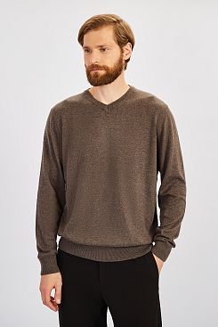 Baon, Базовый пуловер с хлопком B631201, DUSTYFLINTMELANGE
