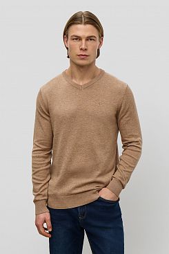 Baon, Базовый пуловер с хлопком B631201, LIGHTCARAMELMELANGE