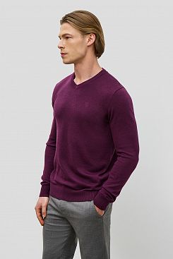 Baon, Базовый пуловер с хлопком B631201, RIPEPLUMMELANGE