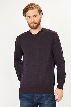 Baon, Базовый пуловер с хлопком B631702, PURPLEMELANGE
