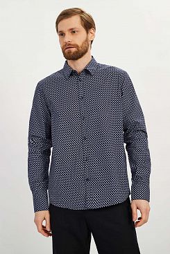 Baon, Рубашка с узором пейсли B6622006, DEEPNAVYPRINTED