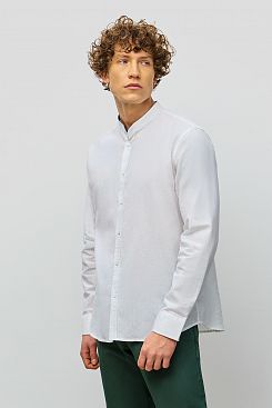 Baon, Рубашка из смесового льна B6622011, WHITE