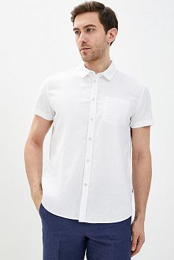 Baon, Льняная рубашка с коротким рукавом B680007, WHITE