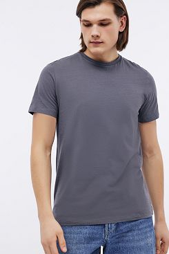 Baon, Базовая футболка с O-вырезом REGULAR FIT B731201, GRANITEGREY